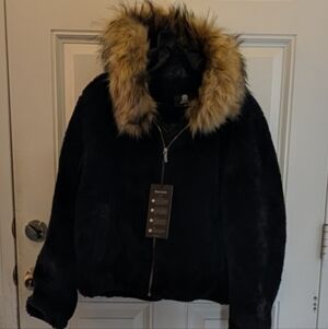 Supermade Faux Fur Lined Zip Up Jacket - M